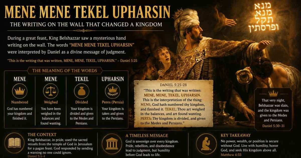 Mene Mene Tekel Upharsin : Meaning, Bible Story, Interpretation, and Spiritual Lessons